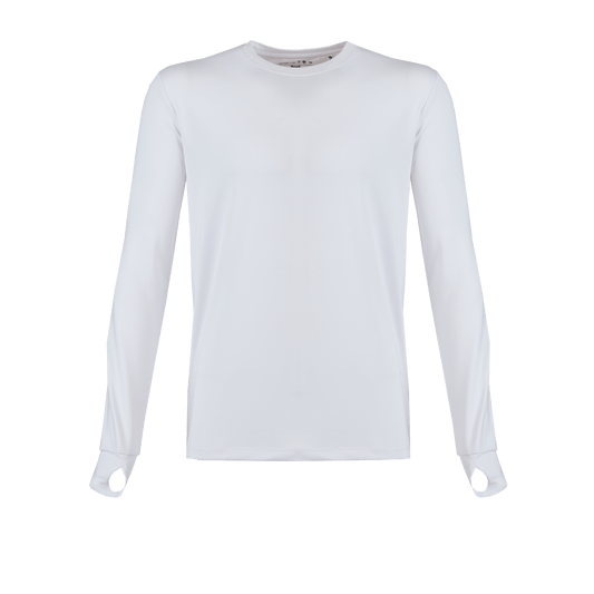 Apex v2 Men's Long Sleeve Crew Neck Fisherman Sailor White UV Protected Shirt