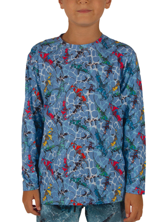 Apex Jr. UV Uzun Kollu T-Shirt - Colorful Shark Mavi - Stafu Pro Series