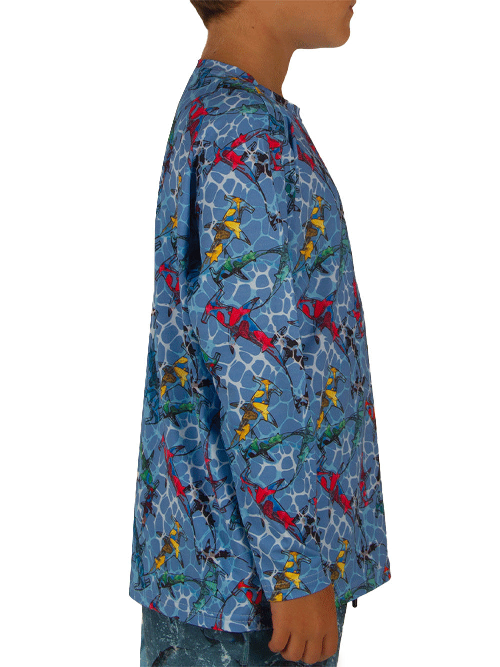 Apex Jr. UV Uzun Kollu T-Shirt - Colorful Shark Mavi - Stafu Pro Series