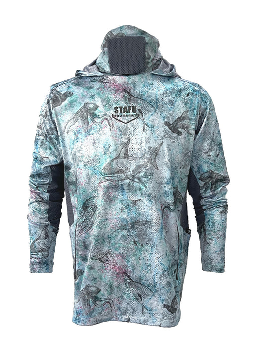 Argonaut Maskeli UV Korumalı Uzun Kollu Performans T-Shirt - Hammerhead Mavi - Stafu Pro Series