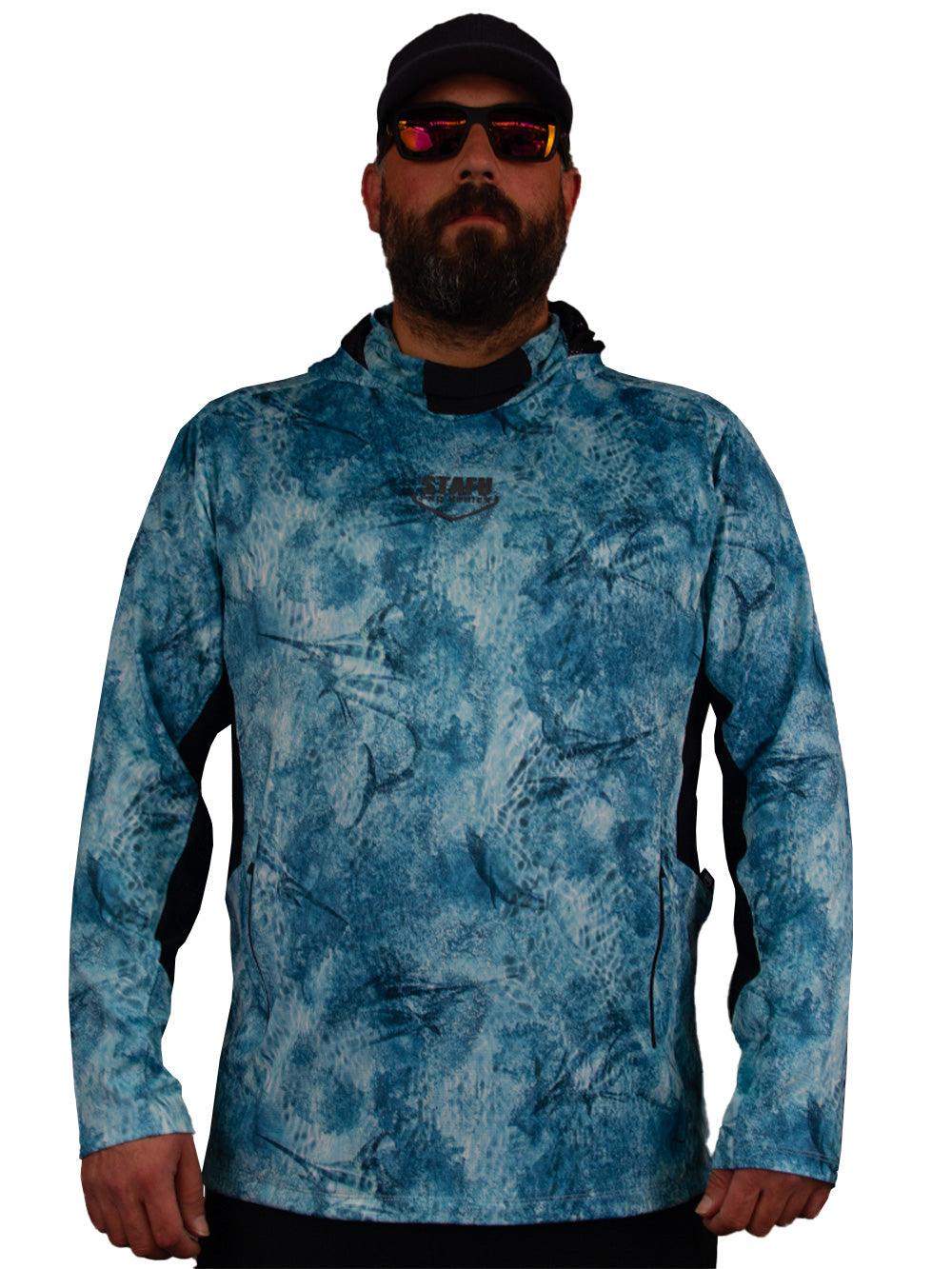 Argonaut Maskeli UV Korumalı Uzun Kollu Performans T-Shirt - Marlin Mania Mavi - Stafu Pro Series