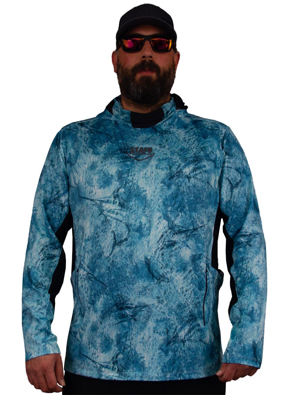 Argonaut Maskeli UV Korumalı Uzun Kollu Performans T-Shirt - Marlin Mania Mavi - Stafu Pro Series