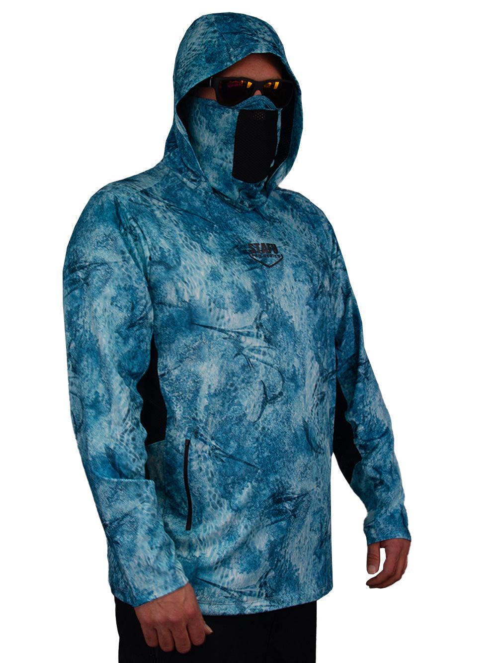 Argonaut Maskeli UV Korumalı Uzun Kollu Performans T-Shirt - Marlin Mania Mavi - Stafu Pro Series