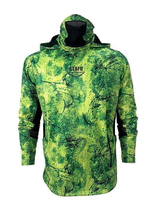 Argonaut Maskeli UV Korumalı Uzun Kollu Performans T-Shirt - Marlin Mania Yeşil - Stafu Pro Series