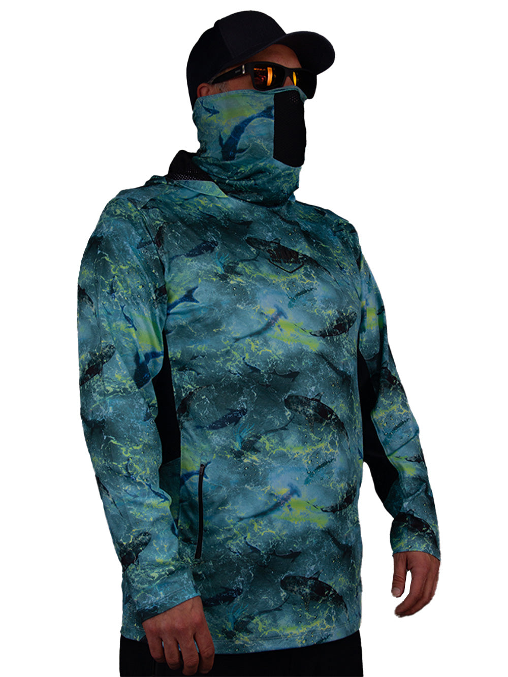 Argonaut Maskeli UV Korumalı Uzun Kollu Performans T-Shirt - Shark Lime - Stafu Pro Series
