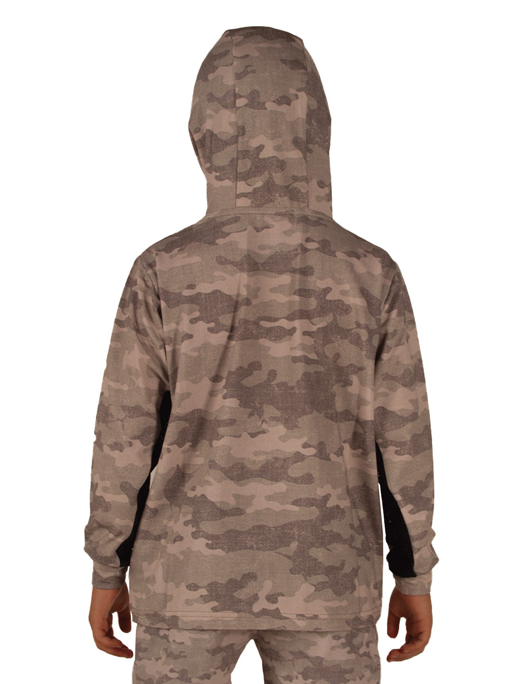 Atlan Jr. Kapüşonlu UV Korumalı T-Shirt - Camo Brown - Stafu Pro Series