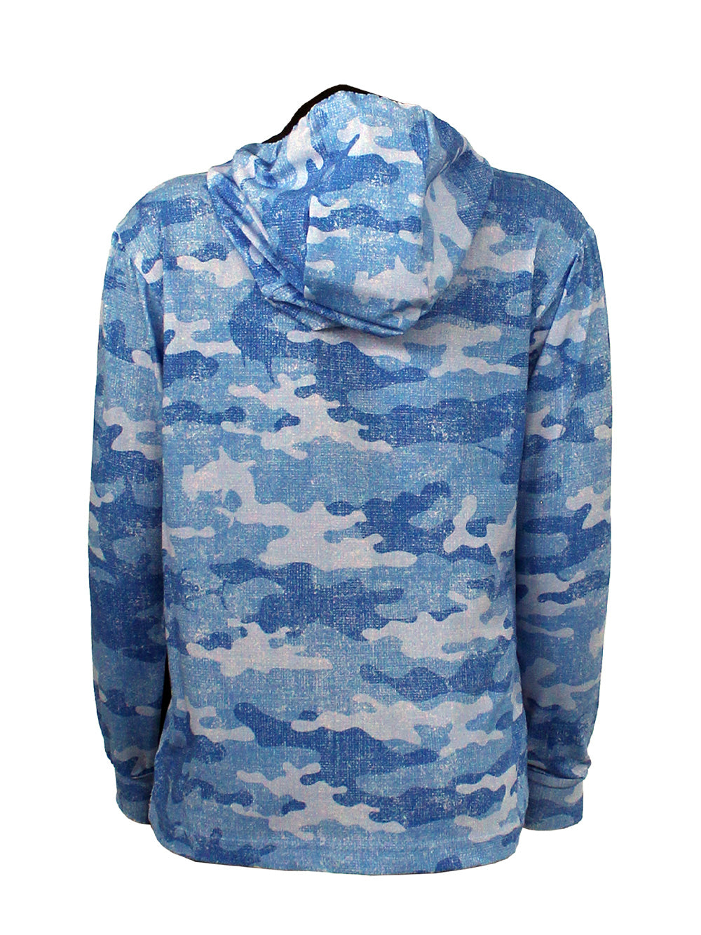 Atlan Jr. Kapüşonlu UV Korumalı T-Shirt - Camo Blue - Stafu Pro Series