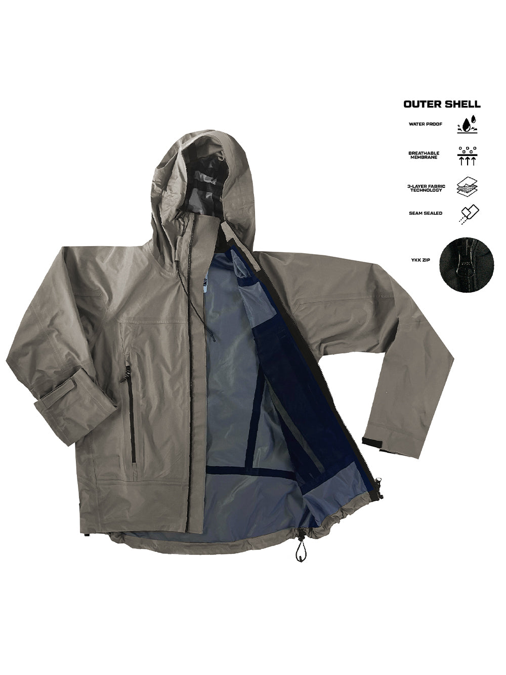 Baffin Su Geçirmez Ceket - Kirli Gri - Stafu Pro Series