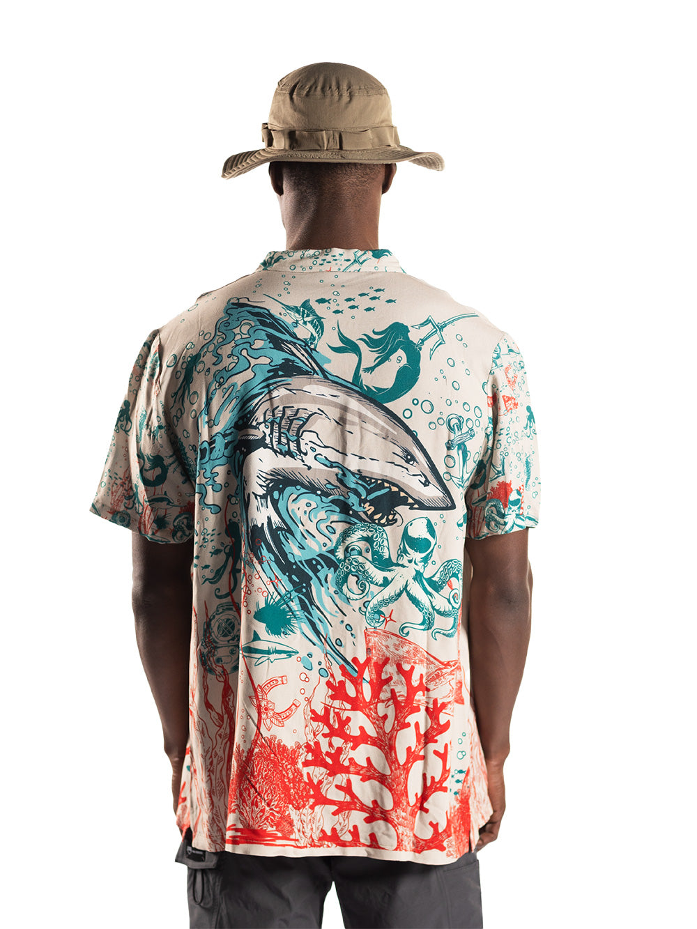 Bahama's Kısa Kollu Düğmeli Gömlek - Angry Shark - Stafu Pro Series