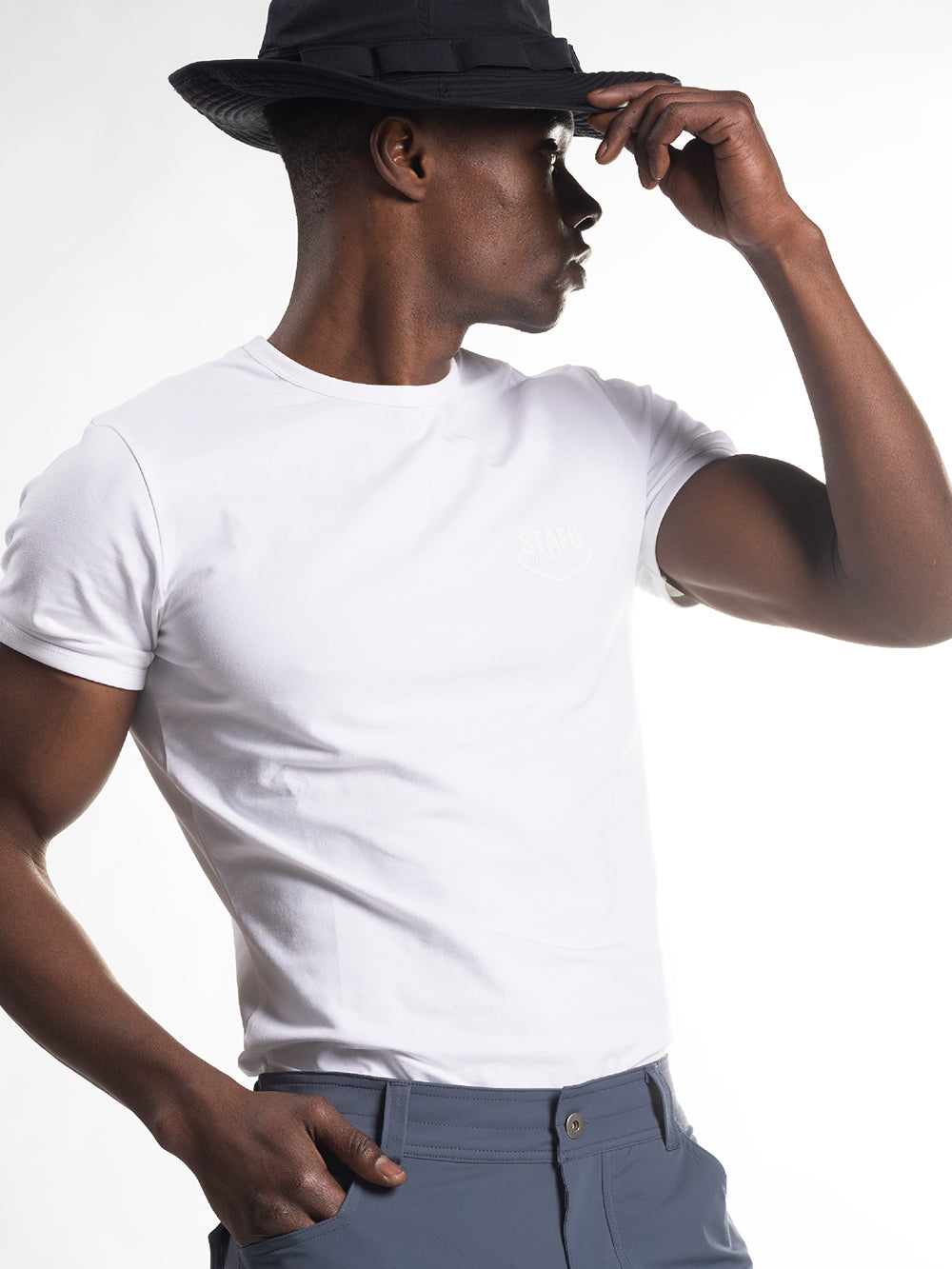 Base Streç Superior Pamuklu T-Shirt - Beyaz - Stafu Pro Series