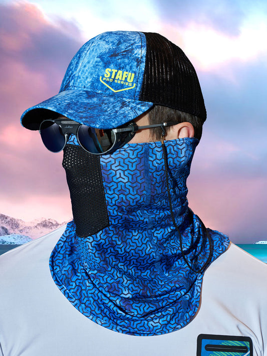 Bogeyman Unisex Fisherman Sailor Trophy Patterned Blue Neck Gaiter