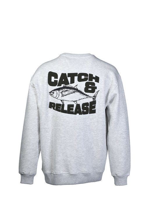 FreeCast Yuvarlak Yaka Sweatshirt – Haki-Kar Melanj