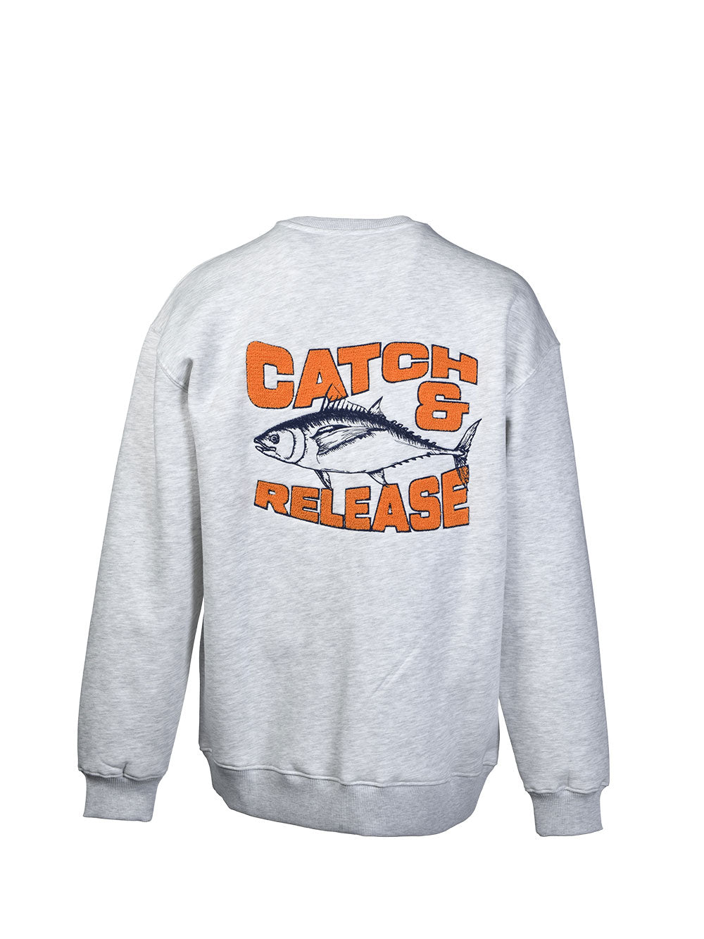 FreeCast Yuvarlak Yaka Sweatshirt – Turuncu-Kar Melanj