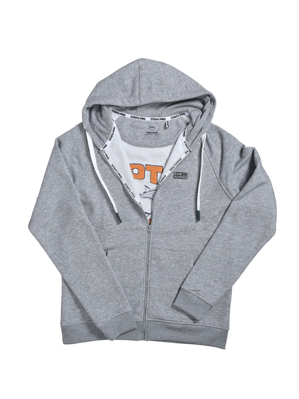 FreeCast Fermuarlı ve Kapşonlu Sweatshirt – Gri Melanj