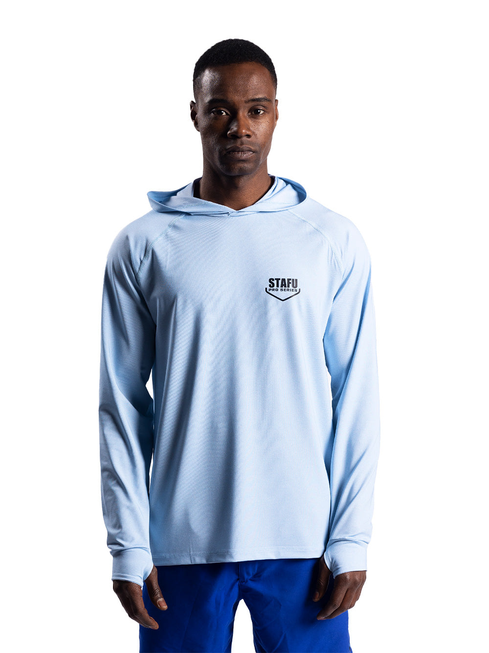 Cyclone Kapüşonlu UV Korumalı Performans T-Shirt - Açık Mavi - Stafu Pro Series