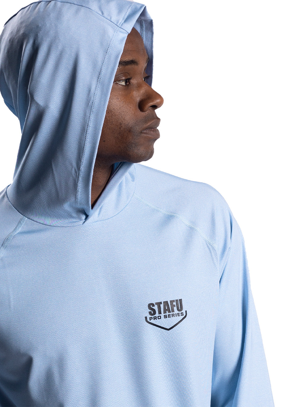 Cyclone Kapüşonlu UV Korumalı Performans T-Shirt - Açık Mavi - Stafu Pro Series