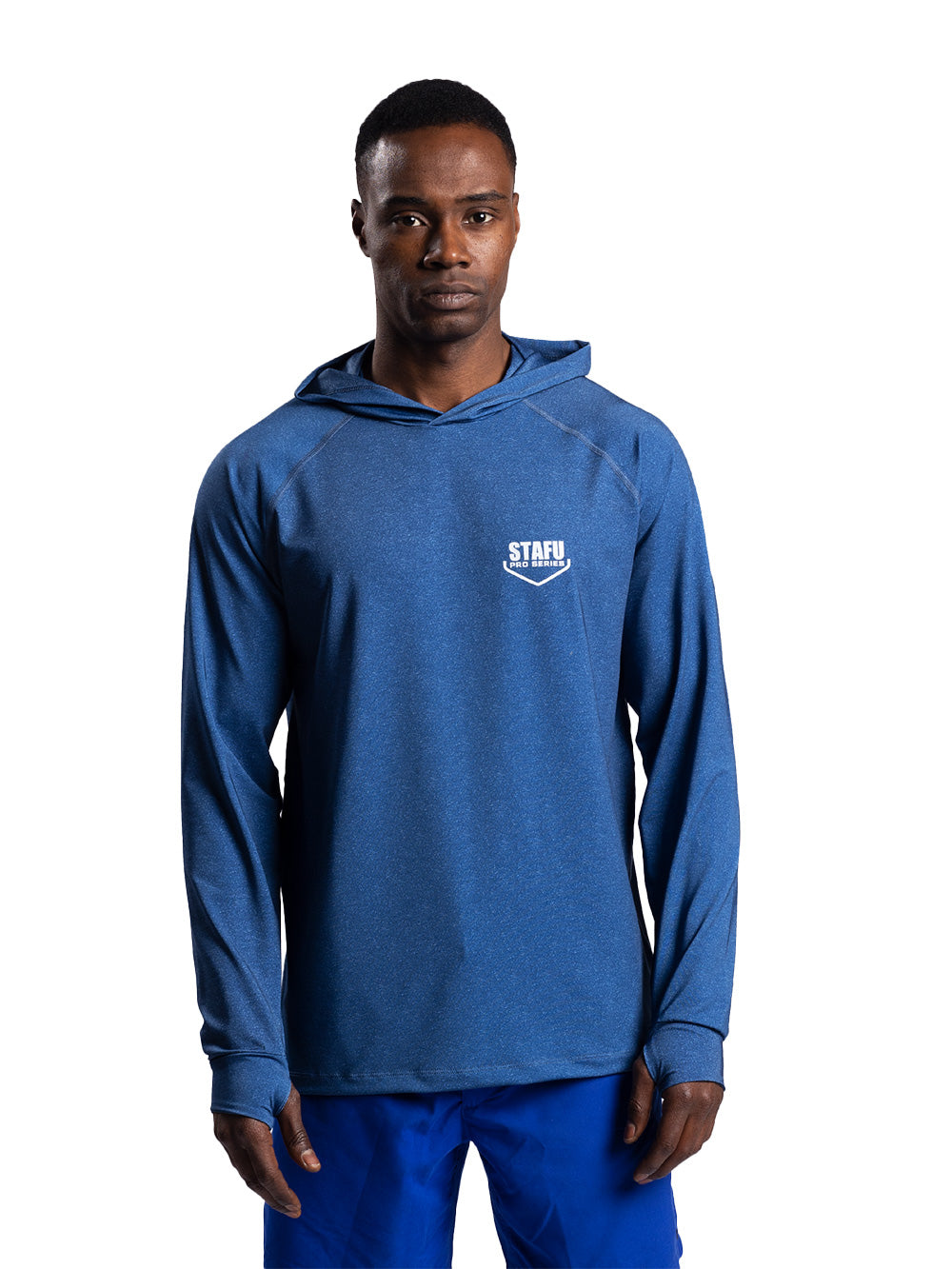 Cyclone Kapüşonlu UV Korumalı Performans T-Shirt - Lacivert - Stafu Pro Series