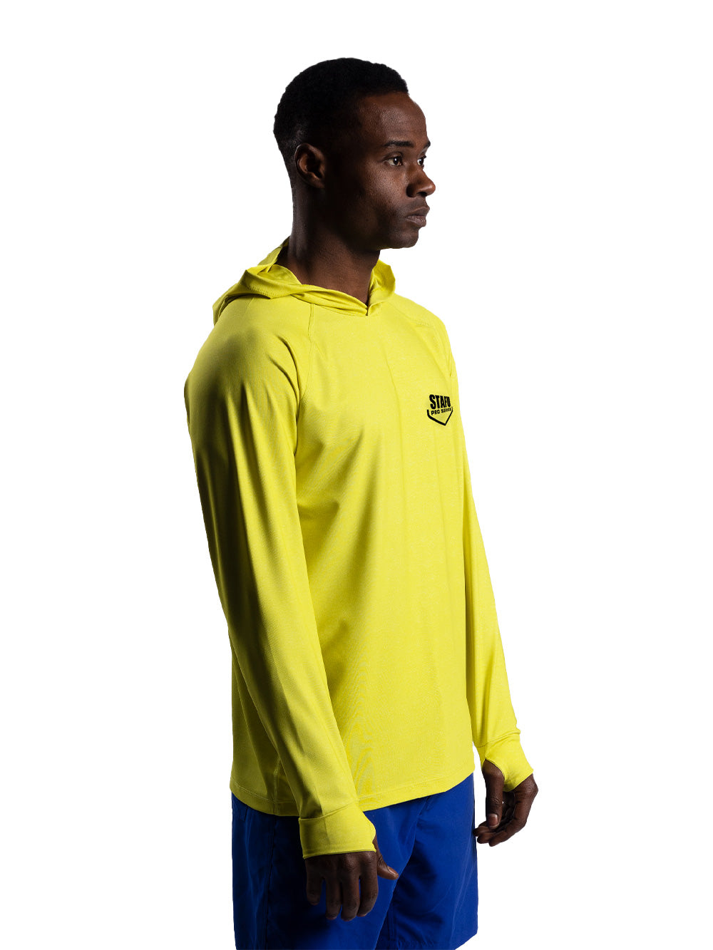 Cyclone Kapüşonlu UV Korumalı Performans T-Shirt - Neon Sarı - Stafu Pro Series