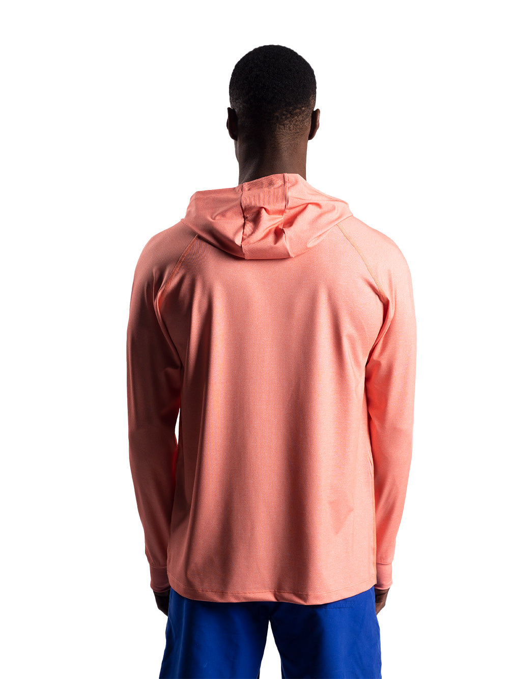 Cyclone Kapüşonlu UV Korumalı Performans T-Shirt - Somon - Stafu Pro Series