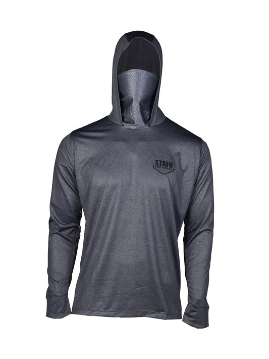 Stratos Kapüşonlu ve Maskeli UPF 40+ Performans T-Shirt - Gri