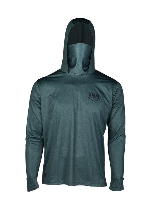 Stratos Kapüşonlu ve Maskeli UPF 40+ Performans T-Shirt - Khaki