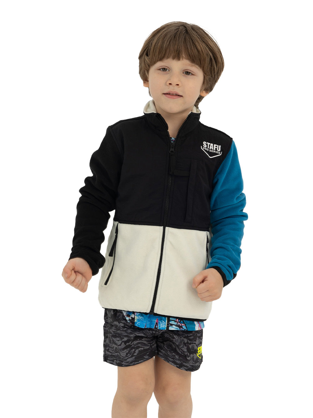 Indus Çocuk Polar Ceket - Mavi/Beyaz - Stafu Pro Series