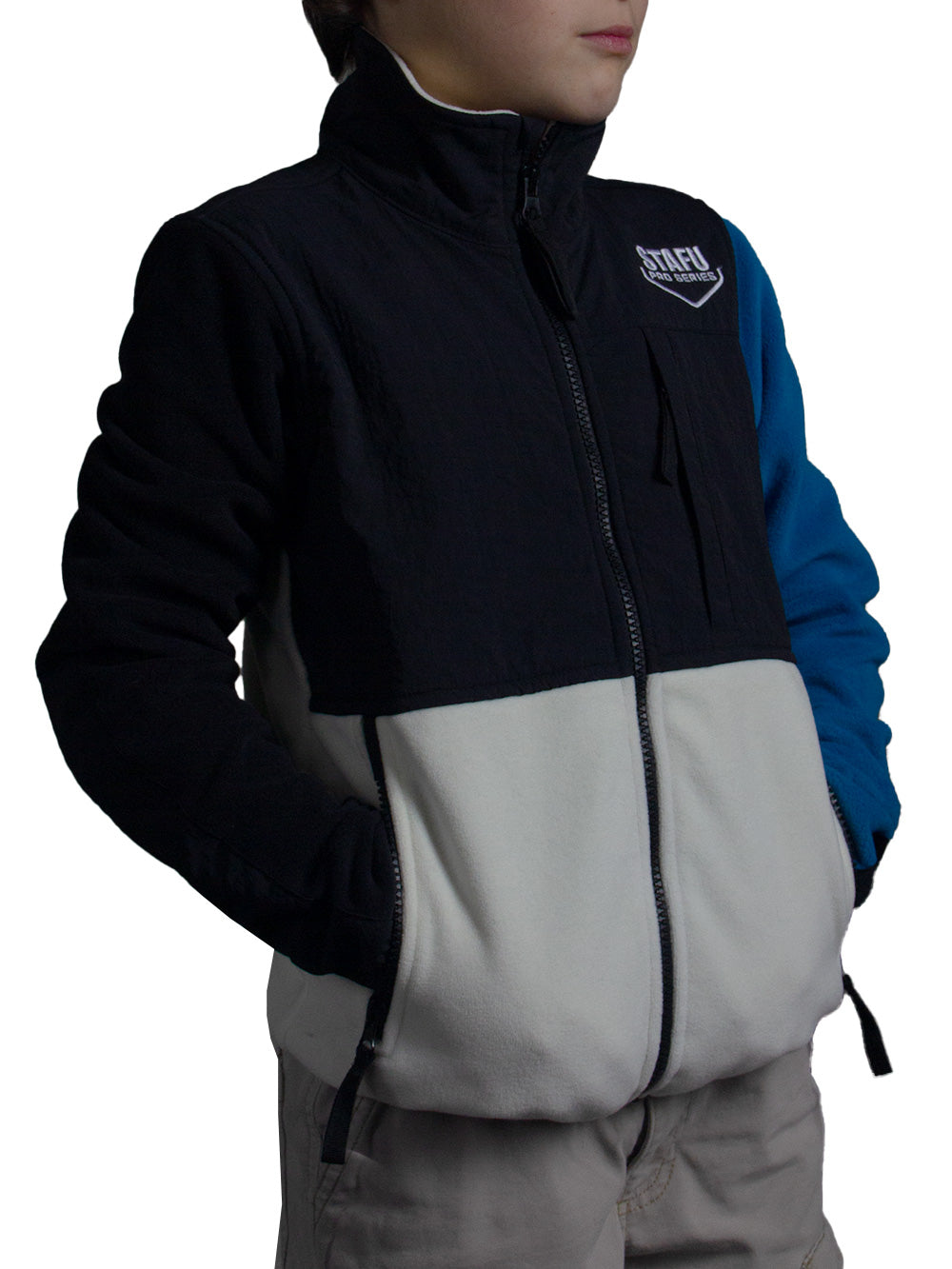 Indus Çocuk Polar Ceket - Mavi/Beyaz - Stafu Pro Series