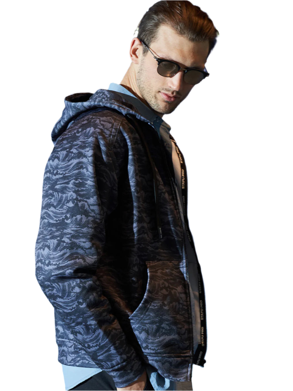 Jedi Fermuarlı Kapüşonlu Sweatshirt - Signature Siyah - Stafu Pro Series