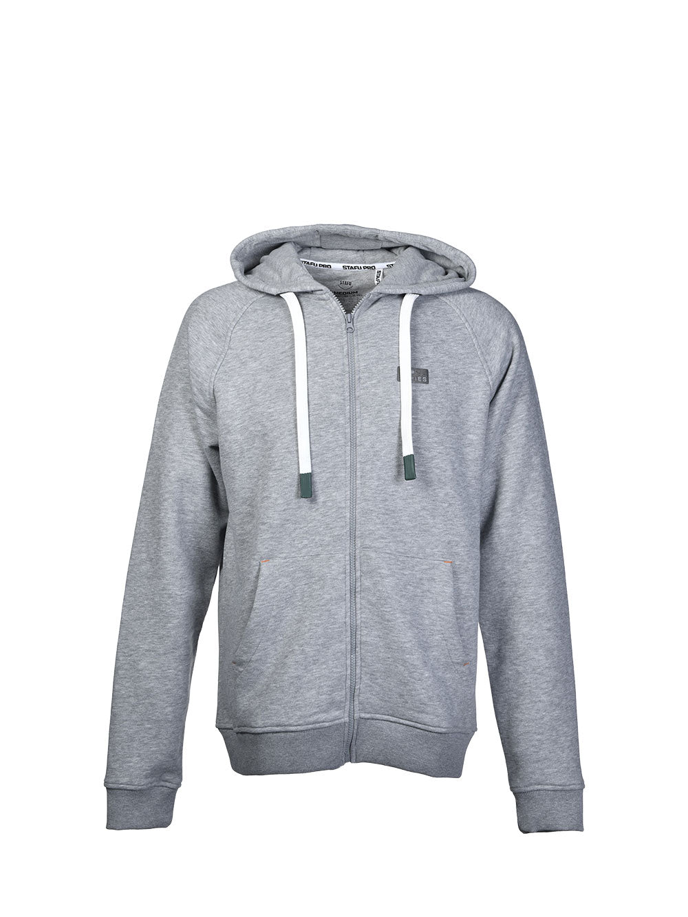 FreeCast Fermuarlı ve Kapşonlu Sweatshirt – Gri Melanj