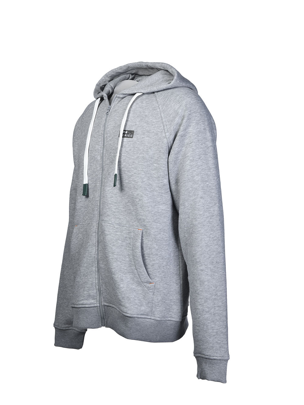 FreeCast Fermuarlı ve Kapşonlu Sweatshirt – Gri Melanj