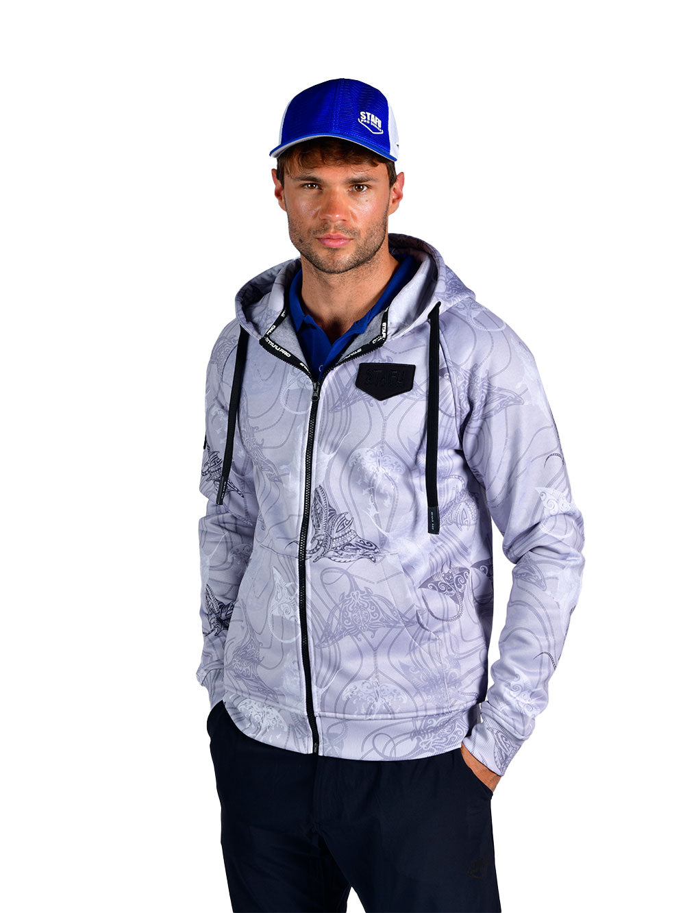 Jedi Zippered Hooded Sweatshirt - Manta Grey
