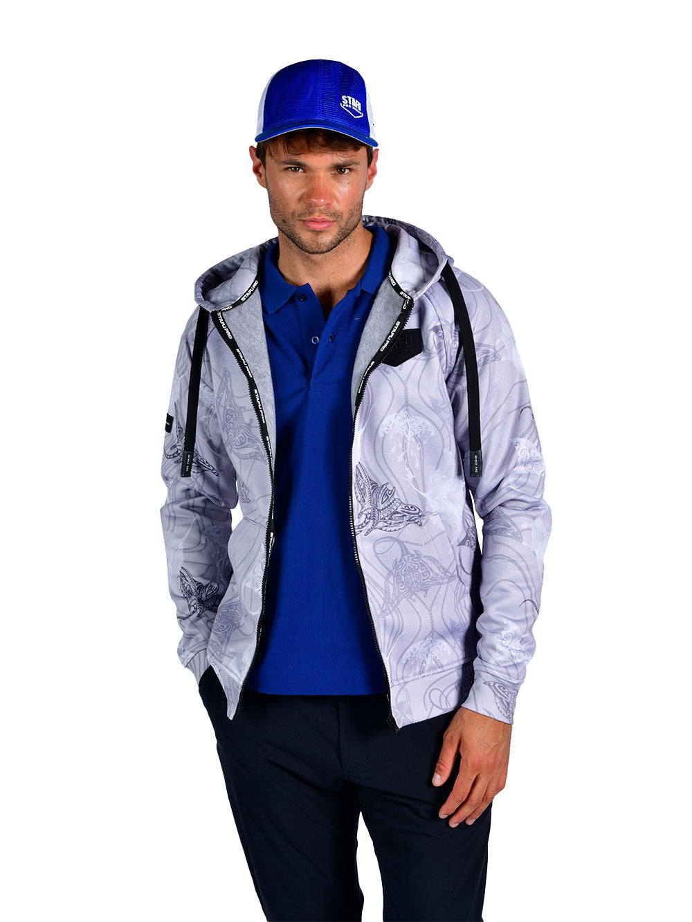 Jedi Zippered Hooded Sweatshirt - Manta Grey