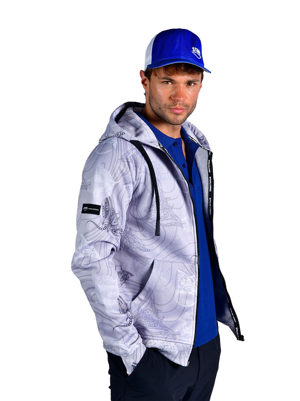 Jedi Zippered Hooded Sweatshirt - Manta Grey