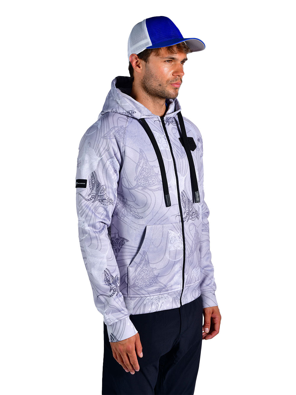 Jedi Zippered Hooded Sweatshirt - Manta Grey