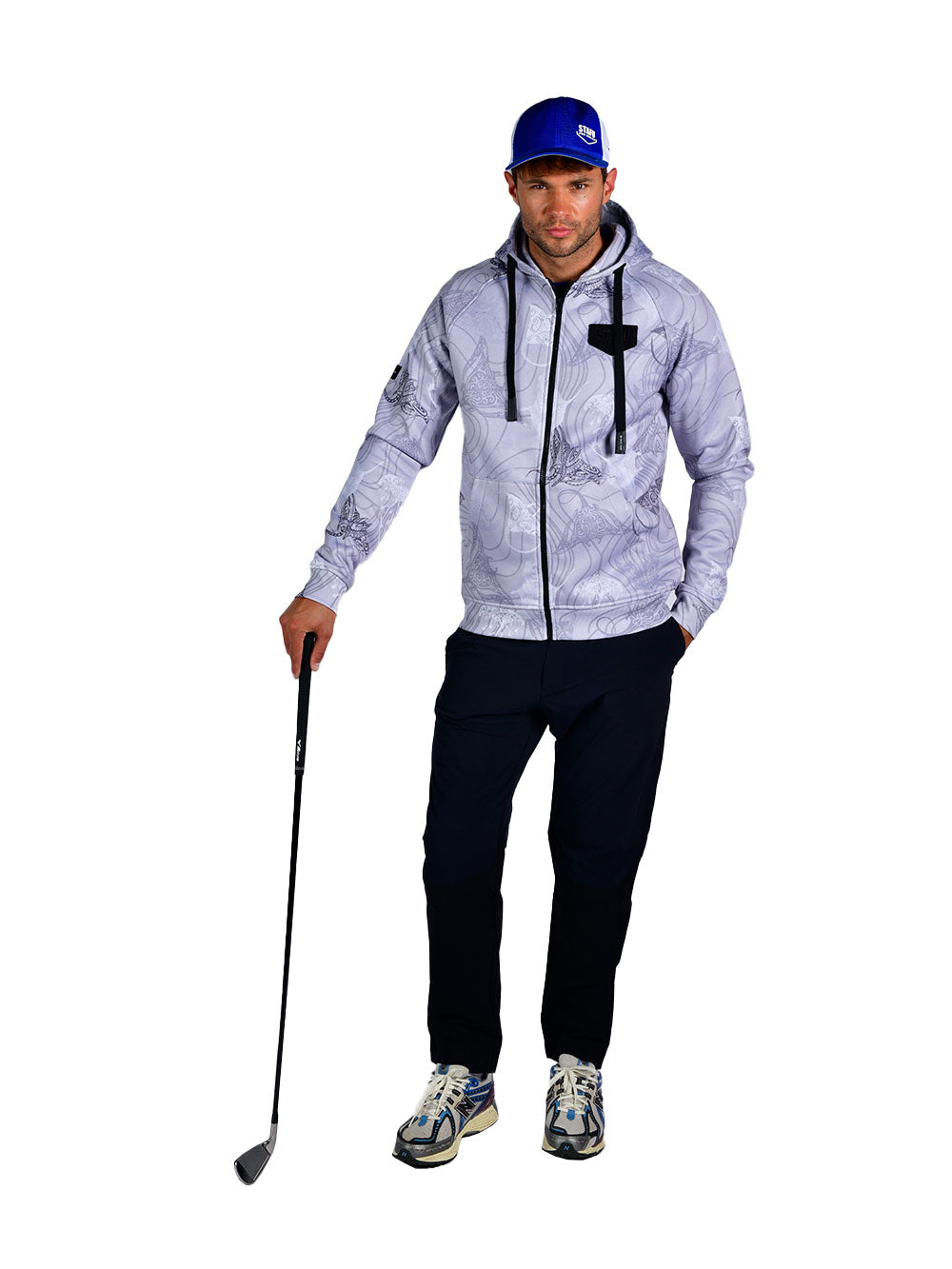 Jedi Zippered Hooded Sweatshirt - Manta Grey