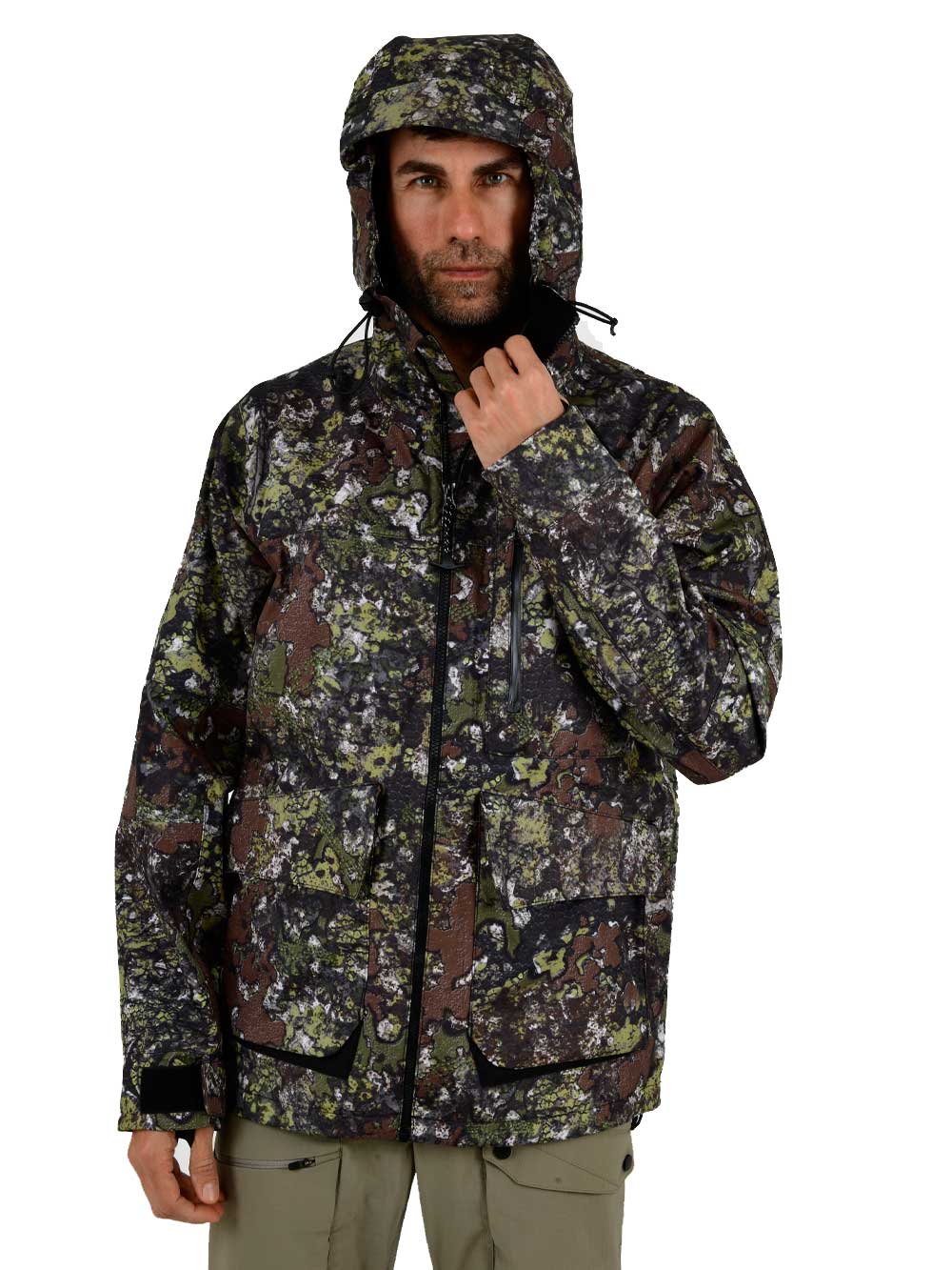 Khumbu Full Zip Hooded Rainwear - Bushman Camo - Stafu Pro Series
