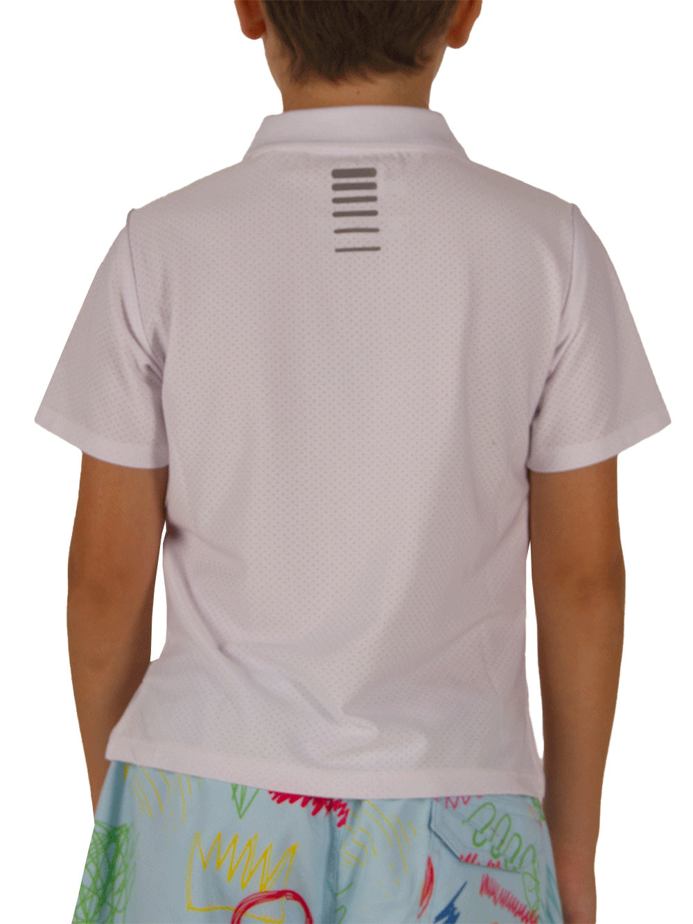 League Jr. UV Korumalı Performans Polo Yaka T-shirt - Beyaz - Stafu Pro Series
