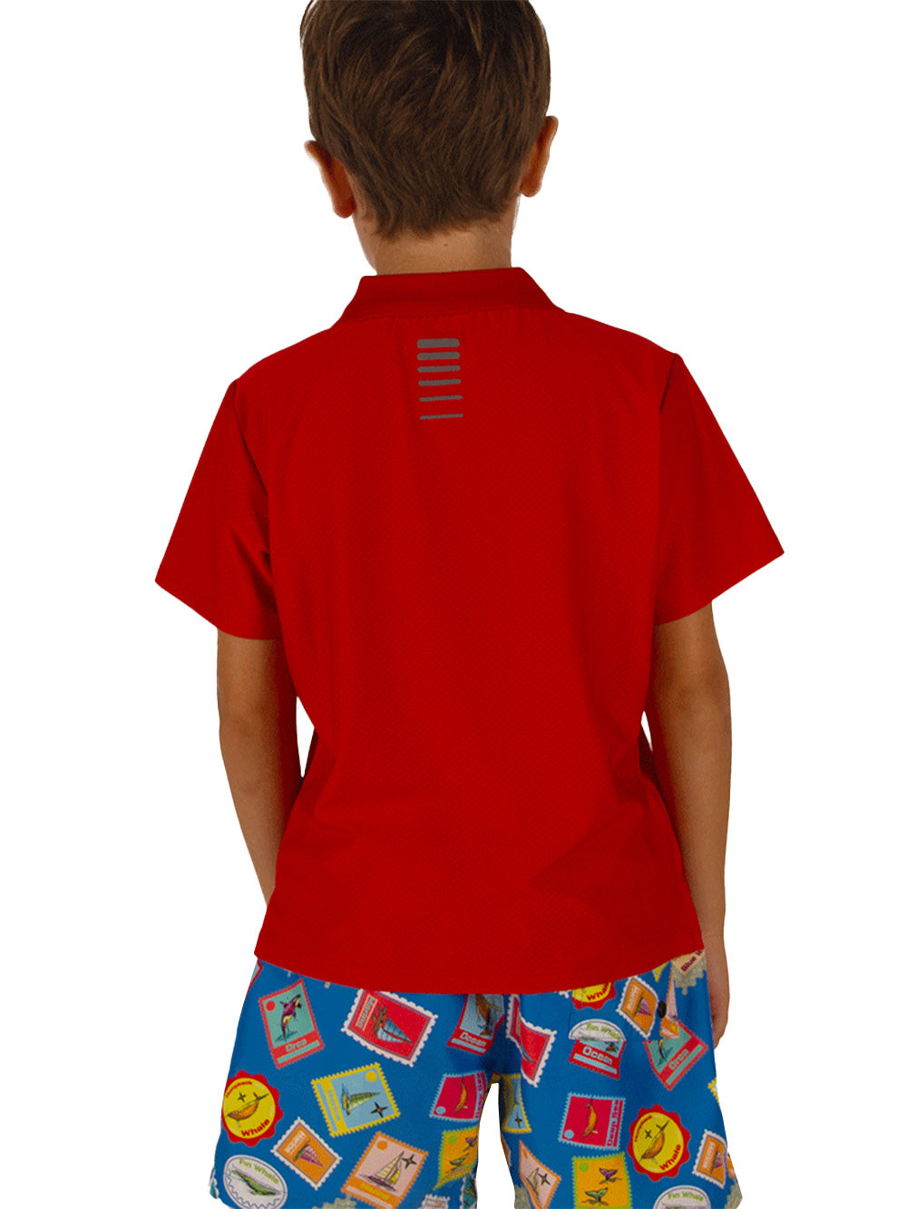 League Jr. UV Korumalı Performans Polo Yaka T-shirt - Kırmızı - Stafu Pro Series