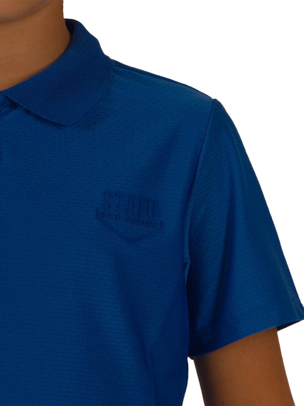 League Jr. UV Korumalı Performans Polo Yaka T-shirt - Mavi - Stafu Pro Series