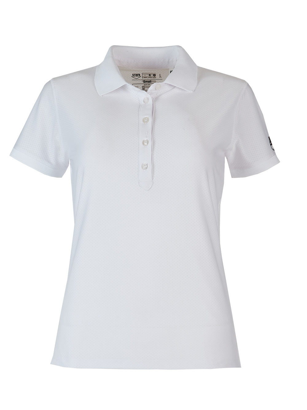 League Kadın UV Korumalı Performans Polo Yaka T-shirt - Beyaz - Stafu Pro Series