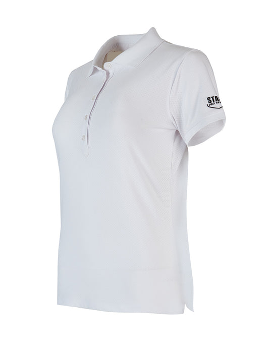 League Kadın UV Korumalı Performans Polo Yaka T-shirt - Beyaz - Stafu Pro Series