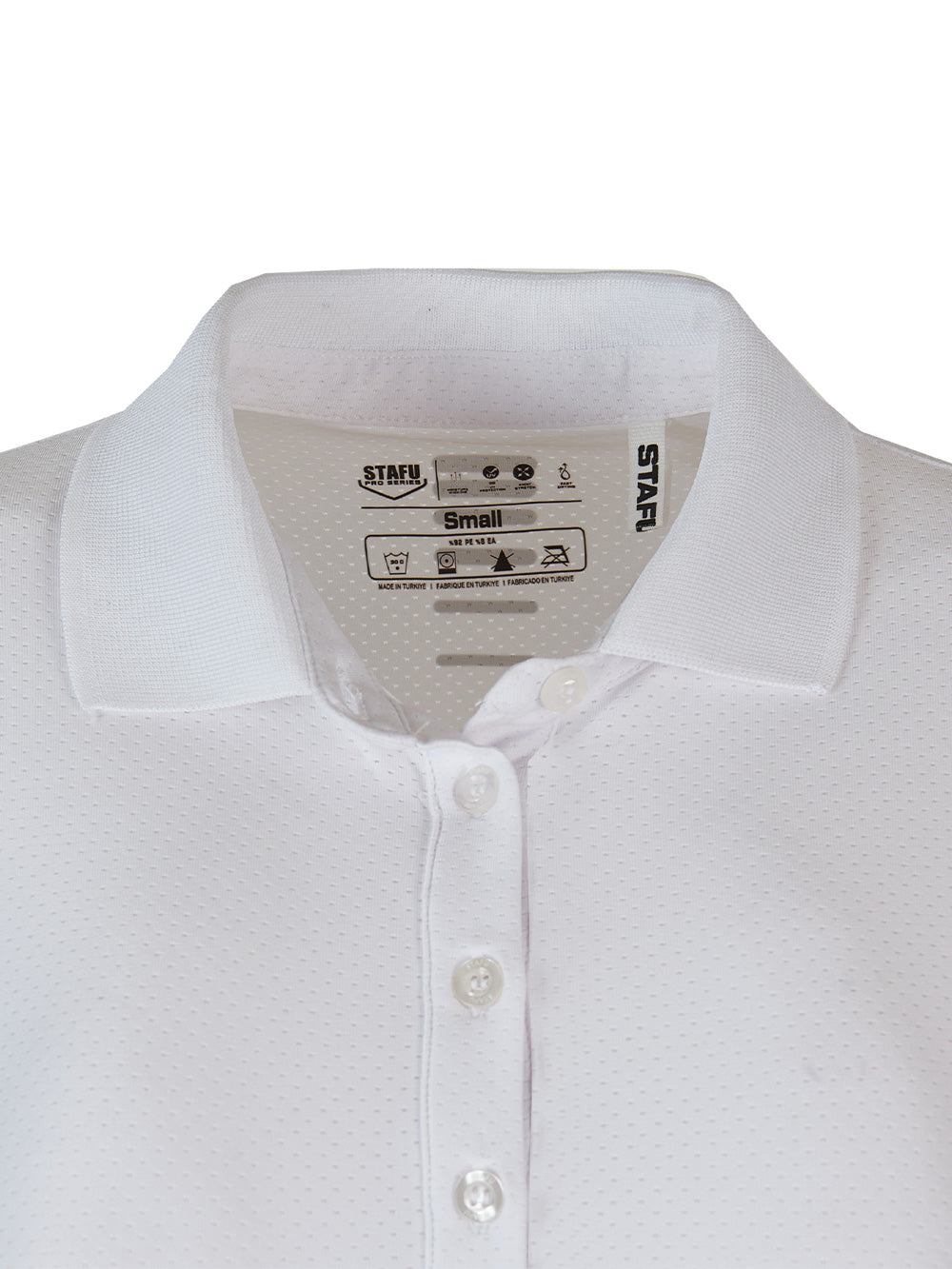 League Kadın UV Korumalı Performans Polo Yaka T-shirt - Beyaz - Stafu Pro Series