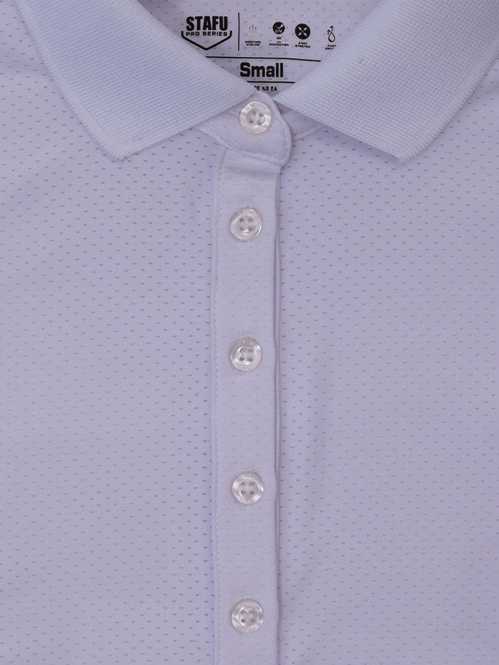 League Kadın UV Korumalı Performans Polo Yaka T-shirt - Beyaz - Stafu Pro Series