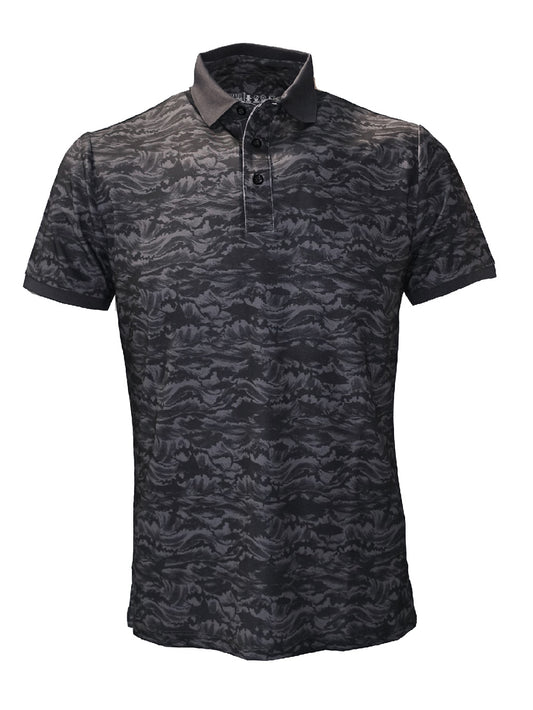 League UV Korumalı Performans Polo Yaka T-shirt - Signature Siyah - Stafu Pro Series