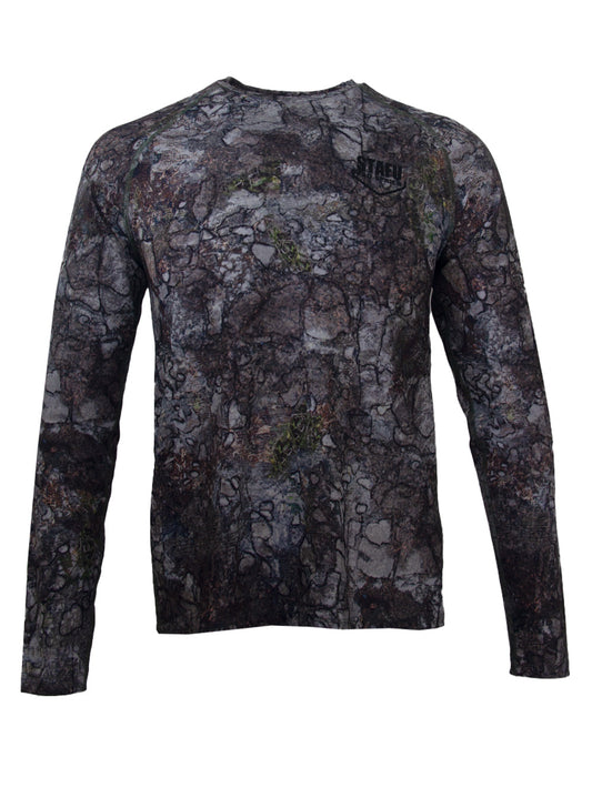 Orlok Yuvarlak Yaka UV Korumali T-Shirt - Dark Stone Camo - Stafu Pro Series