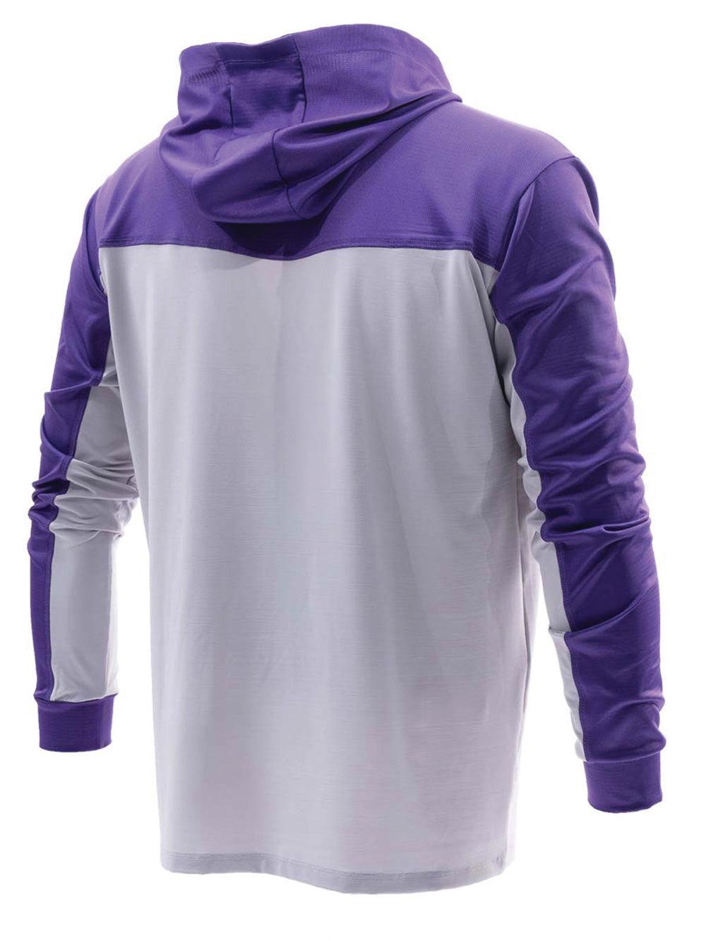 Outrigger Kapüşonlu UV Korumalı Performans T-Shirt - Mor - Stafu Pro Series