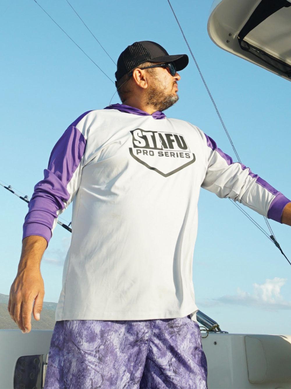 Outrigger Kapüşonlu UV Korumalı Performans T-Shirt - Mor - Stafu Pro Series