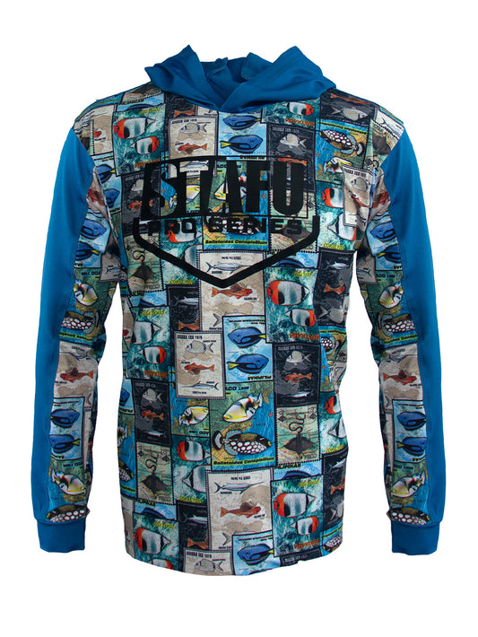 Outrigger Kapüşonlu UV Korumalı Performans T-Shirt - Stamp - Stafu Pro Series