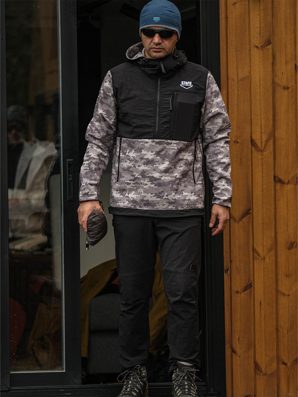 Peak SoftShell Anorak - Camo Gri - Stafu Pro Series