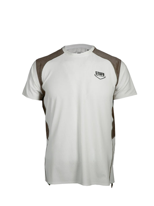 Reeftech Kısa Kollu Performans T-Shirt - Beyaz - Kahverengi - Stafu Pro Series